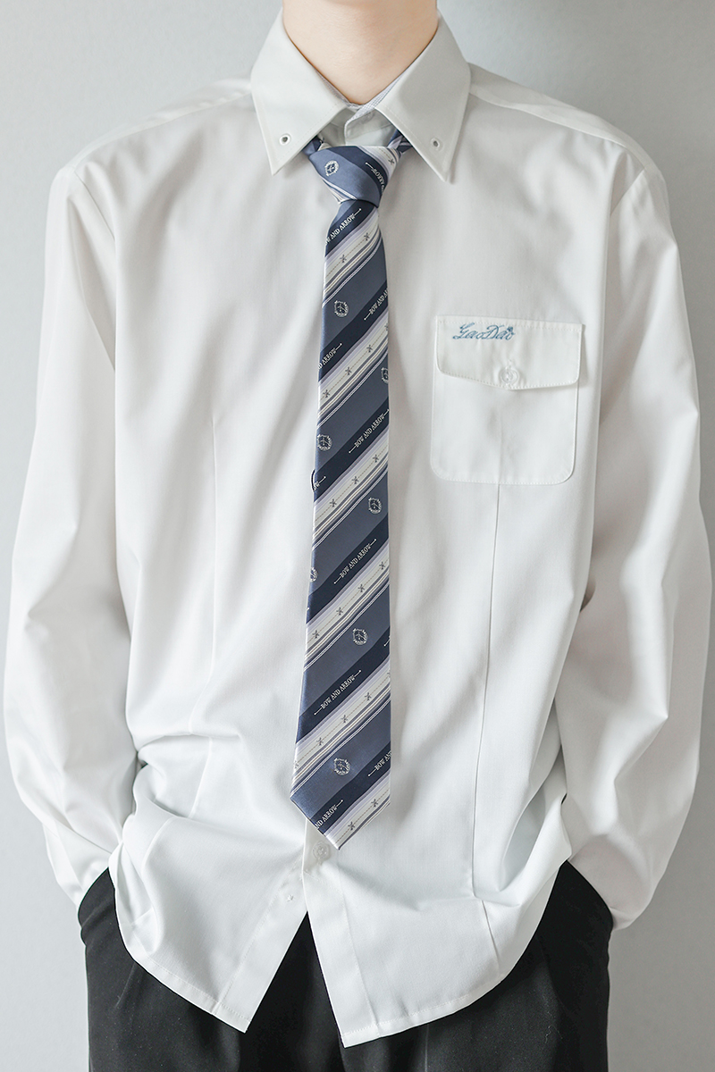 【潘特维拉】高岛学园白衬衫 JK/DK制服情侣长袖短袖刺绣上衣