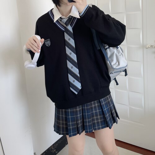 【潘特维拉】冬有夏毛衣 JK/DK秋季日系学院风制服校长袖针织上衣 - 图1