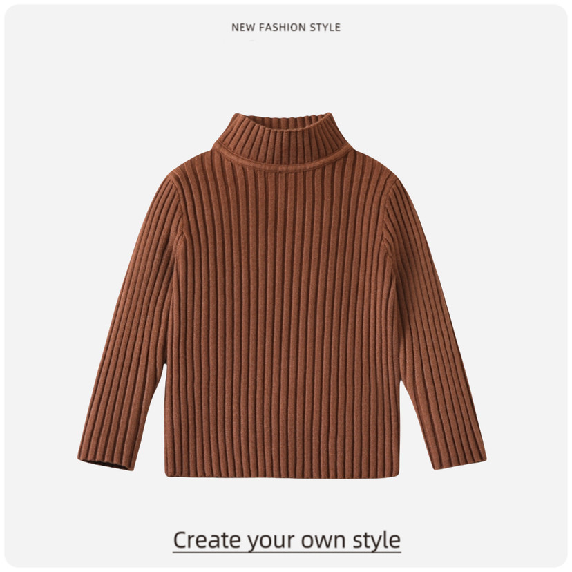 2024儿童秋冬毛衣新款男女童通用韩版洋气纯色打底衫半高领针织衫,淘宝优惠券,粉丝福利购,淘宝优惠卷