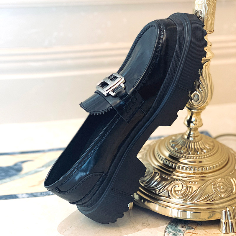 JINIWU吾倪季2025金属大银扣轻便底厚底增高牛皮套脚百搭乐福鞋,淘宝优惠券,粉丝福利购,淘宝优惠卷