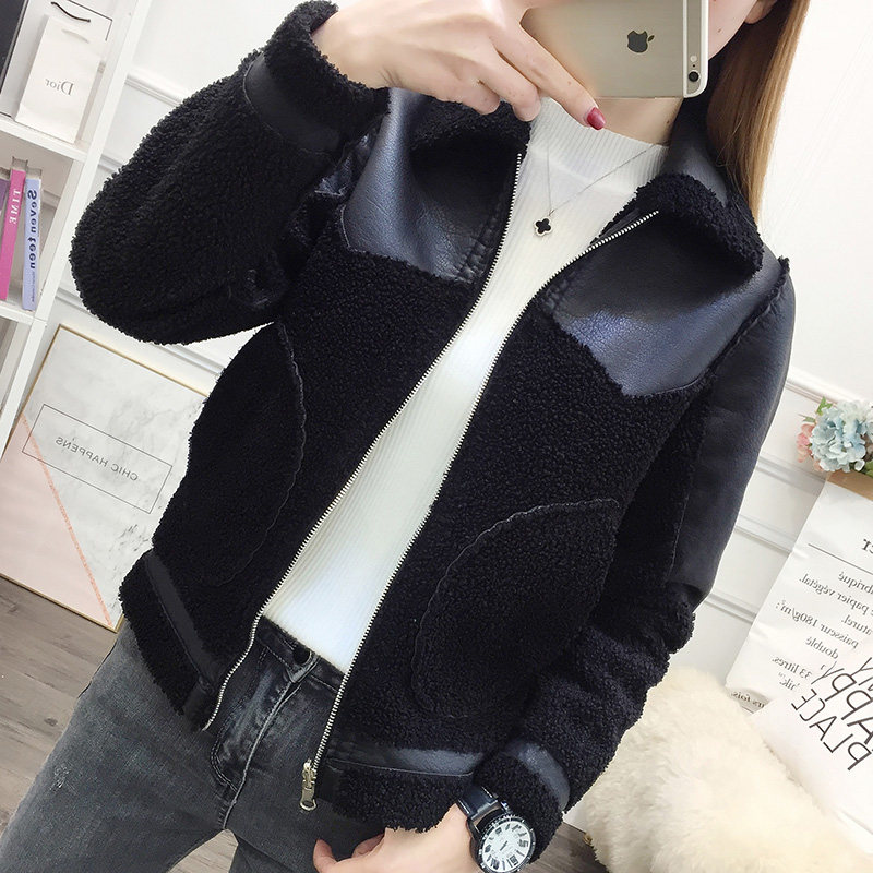 春秋2020新款大码女装两面穿短外套 枫朵皮衣