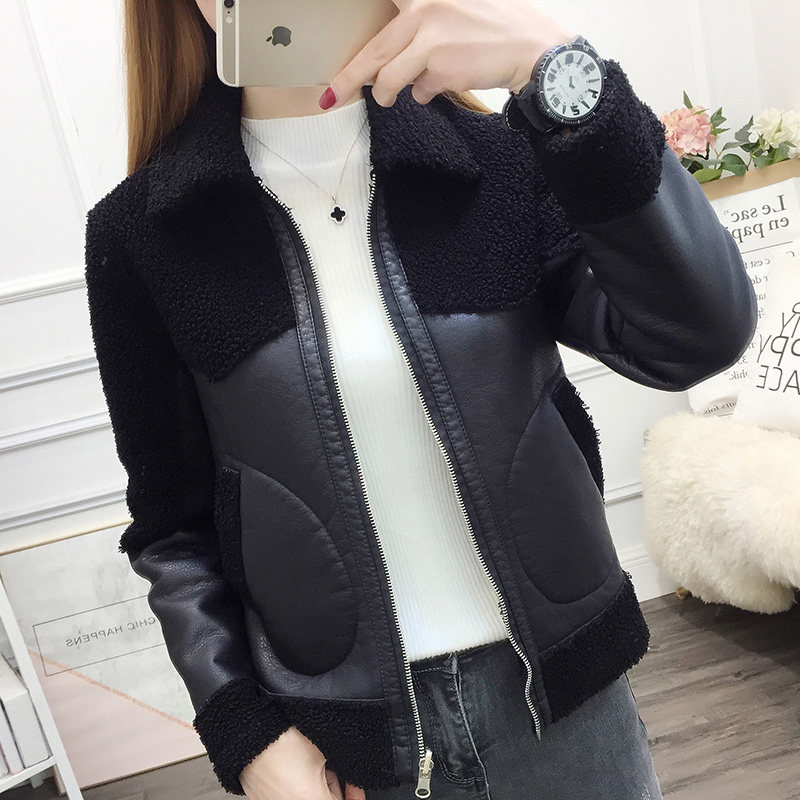 春秋2020新款大码女装两面穿短外套 枫朵皮衣