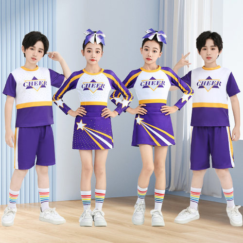 啦啦队运动会表演服儿童新款女童啦啦操演出服成人竞技赛比赛服 - 图0