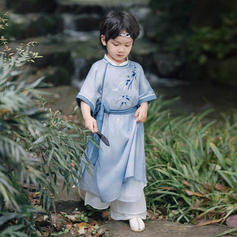 儿童汉服男童少爷服男孩唐装古装演出服新中式国学服古风帅气古装,淘宝优惠券,粉丝福利购,淘宝优惠卷