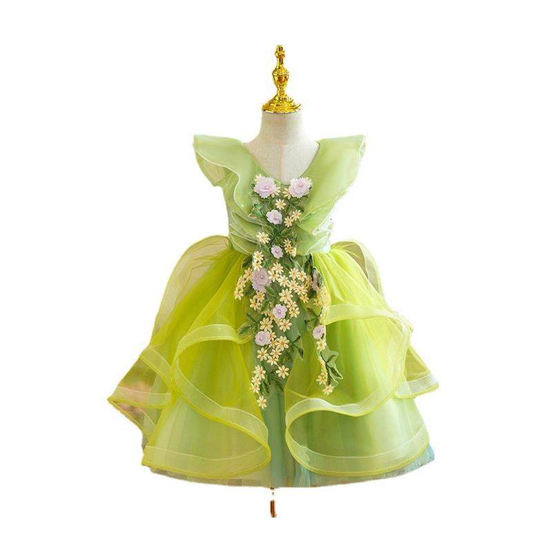女童小精灵花仙子连衣裙绿色蓬蓬裙儿童走秀晚礼服主持人演出服装,淘宝优惠券,粉丝福利购,淘宝优惠卷