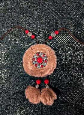 鄂温克族向日葵项链少数民族风串珠项圈毛衣链子蒙古族藏饰品颈炼