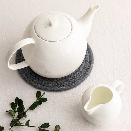 纯白陶瓷大号高温泡茶壶过滤冷水壶骨质瓷咖啡壶家用茶壶茶具瓷器 - 图2