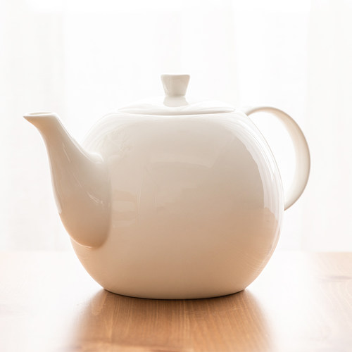 纯白陶瓷大号高温泡茶壶过滤冷水壶骨质瓷咖啡壶家用茶壶茶具瓷器 - 图0