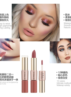 2&1Matte Lipstick LipGloss欧美哑光雾面口红唇彩姨妈豆沙