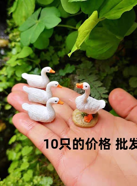 苔藓微景观仿真可爱小鸭子摆件多肉盆栽花园装饰品树脂工艺品