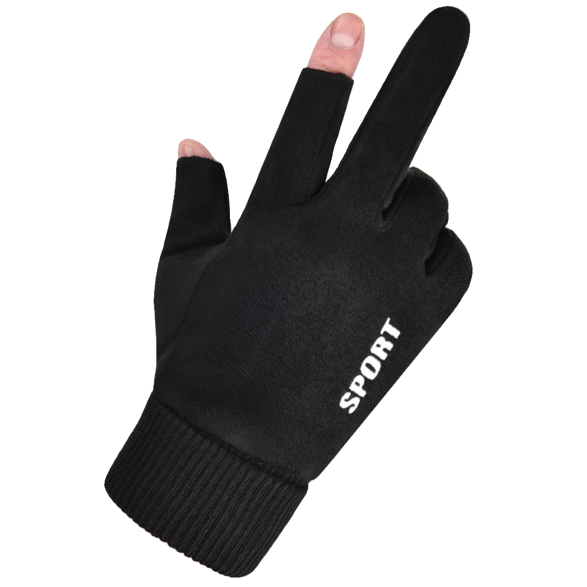 麂皮绒半指手套男女秋冬季保暖棉触屏骑行跑步开车防滑漏二指手套,淘宝优惠券,粉丝福利购,淘宝优惠卷