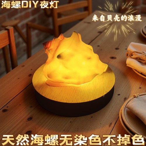 成品海螺小夜灯生日七夕礼物贝壳海胆灯diy手工材料包活动沙龙 - 图3