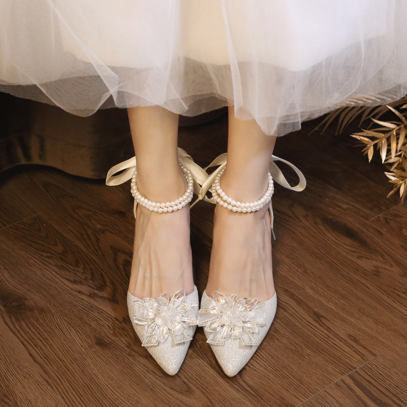 法式水晶婚鞋新娘鞋结婚秀禾婚纱高跟鞋两穿不累2025新款不累婚鞋,淘宝优惠券,粉丝福利购,淘宝优惠卷