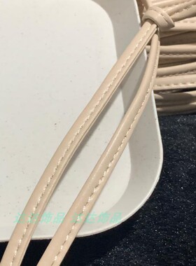 车线扁皮条箱包服装辅料牛角扣扁皮绳黑色米白diy皮革配饰女包带