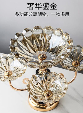 玻璃果盘摆件欧式客厅样板房