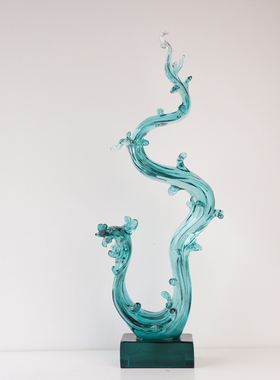 意式龙凤呈祥轻奢摆件售楼处玄关造景客厅入户门高级感艺术装饰品