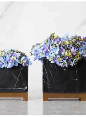 书房玄关轻奢风花艺落地式大理石