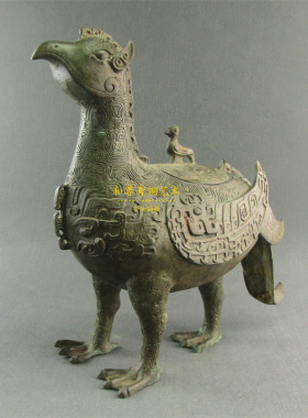 和尊青铜艺术仿古青铜器鸟尊纯青铜别墅装修老板摆件博物馆装饰