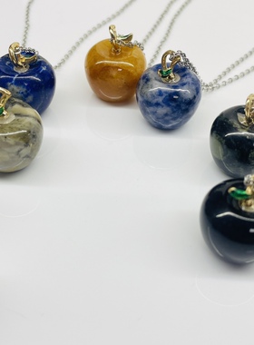 天然石水晶苹果项链女平安果礼物