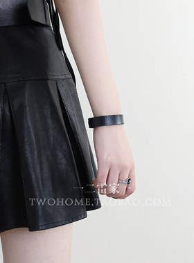 亚文化朋克简约手环PU皮腕带手链