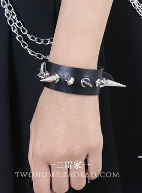 亚文化满刺腕带尖铆钉女辣妹手链