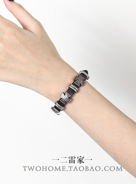 十字架手链复古朋克风女腕带手环