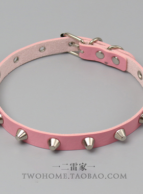 粉色choker颈链铆钉项圈y2k颈带