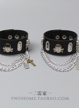 骷髅铁链条手环金属手链腕带饰品