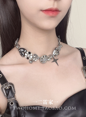 星星重金属纽扣爱心多巴胺锁骨链