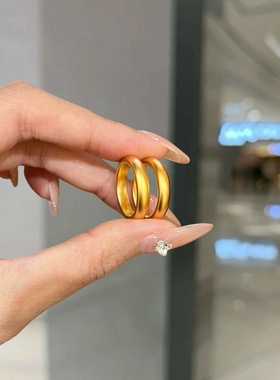 金包银古法泥鳅背戒指素圈实心