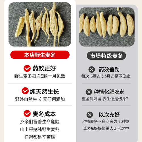 秦岭野生麦冬新货无硫天然中药材野生非四川绵阳麦门冬茶搭玉竹 - 图0