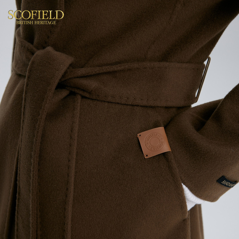 【羊毛+真丝】Scofield女装翻领双面呢毛呢大衣外套冬季,淘宝优惠券,粉丝福利购,淘宝优惠卷