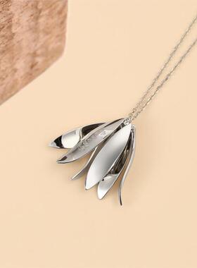 六字真言莲花925银耳饰项链原创