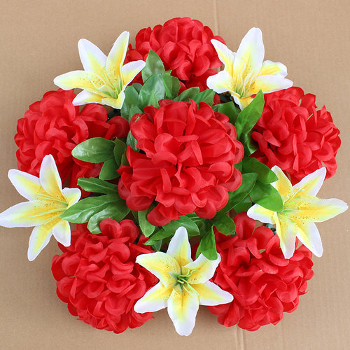 32CM菊花环扫墓用花上坟祭奠绢花清明节陵园公墓地摆放花冬至祭祀 - 图3