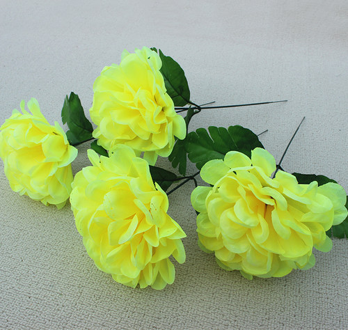 单支假菊花上坟扫墓花清明节花插花篮花圈祭祀墓碑装饰花陵园摆放 - 图0