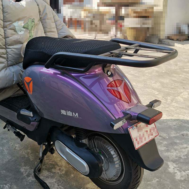 适用雅迪冠能m6mini/领跑m3电动车载物黑加固铁管外卖后货尾箱架