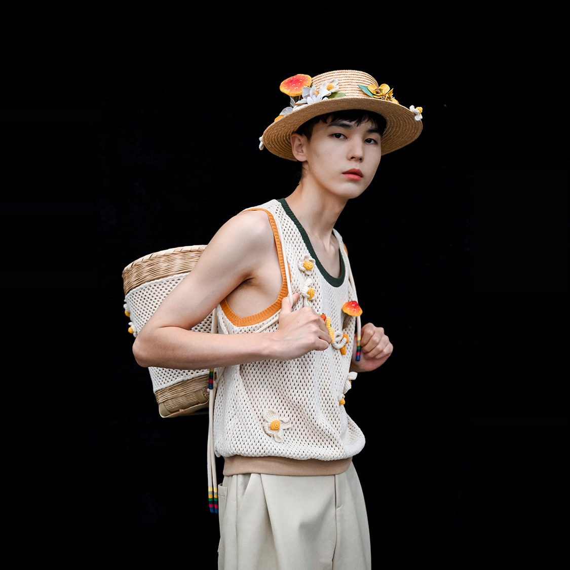 初荨 复古时髦压皱做旧PU皮撞色宽松潮流男短裤 山谷少年原创设计,淘宝优惠券,粉丝福利购,淘宝优惠卷