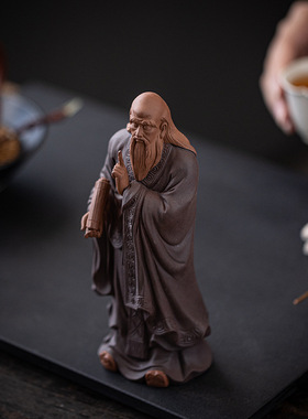 中式禅意紫砂工艺品小号人