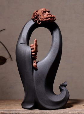 创意泥塑复古陶瓷人物老子