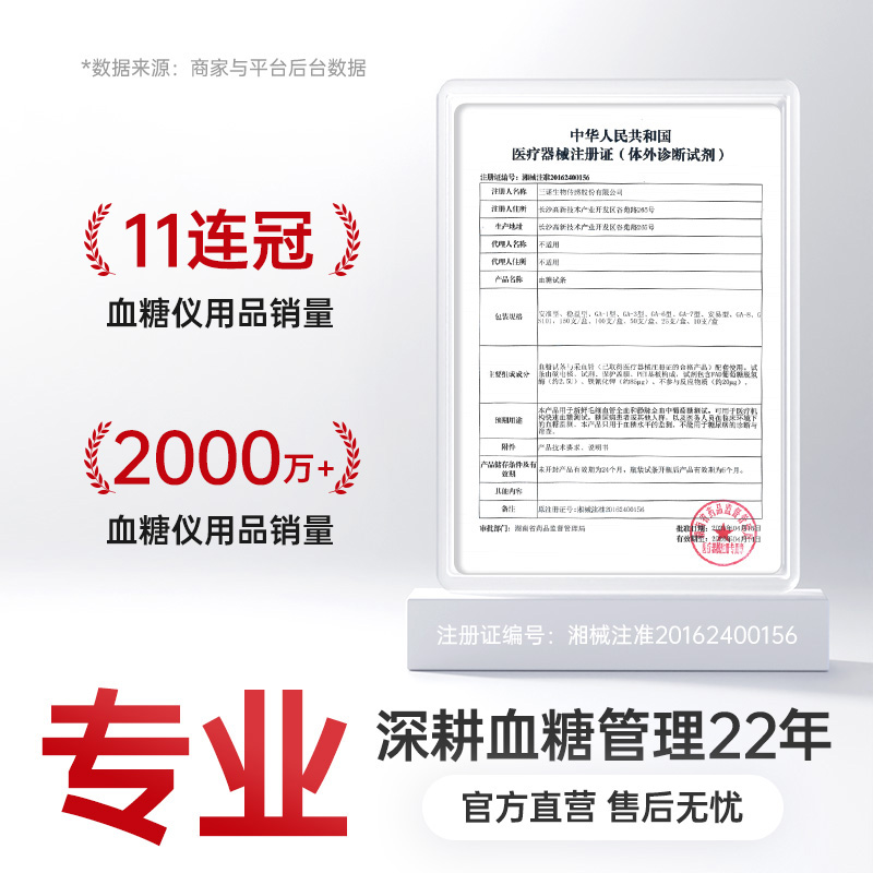 三诺血糖试纸 GA-6智能语音测血糖仪独立装试纸50片测血糖的试纸-图3