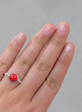 素元99足银纯银戒指女原创设计