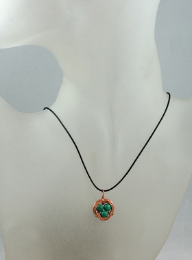 素元 短项链女优化松绿色颈链锁骨链 原创欧美爱巢吊坠复古手工