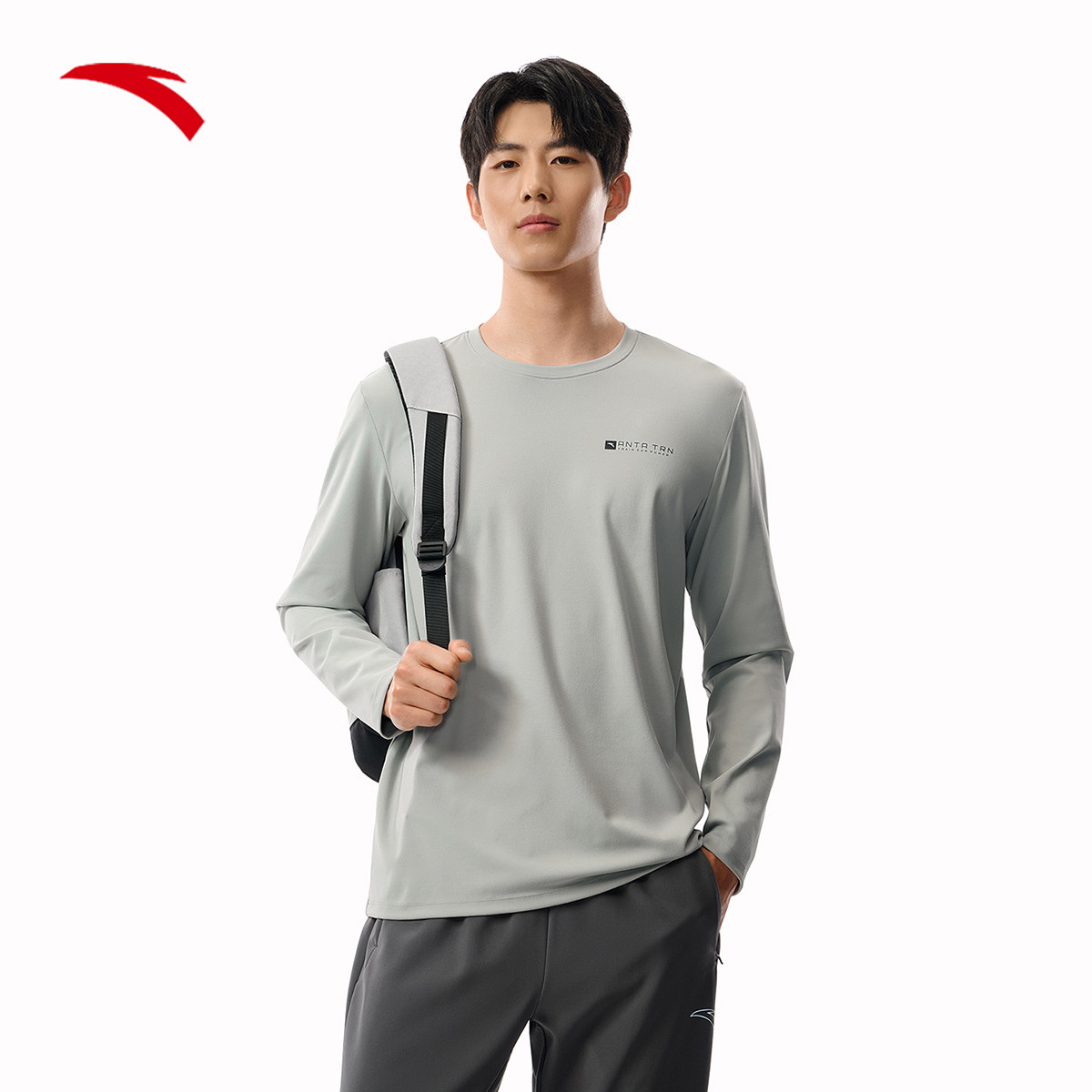 安踏运动长袖T恤速干套头针织衫2026新款轻暖绒训练休闲运动服男,淘宝优惠券,粉丝福利购,淘宝优惠卷