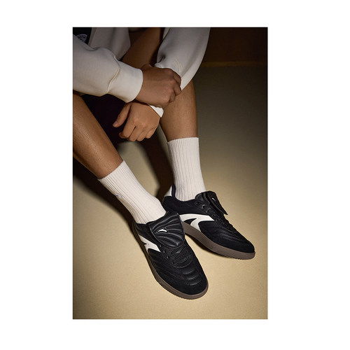 安踏盖盖鞋薄底鞋男鞋2025冬季新款低帮休闲百搭板鞋德训鞋运动鞋 - 图2