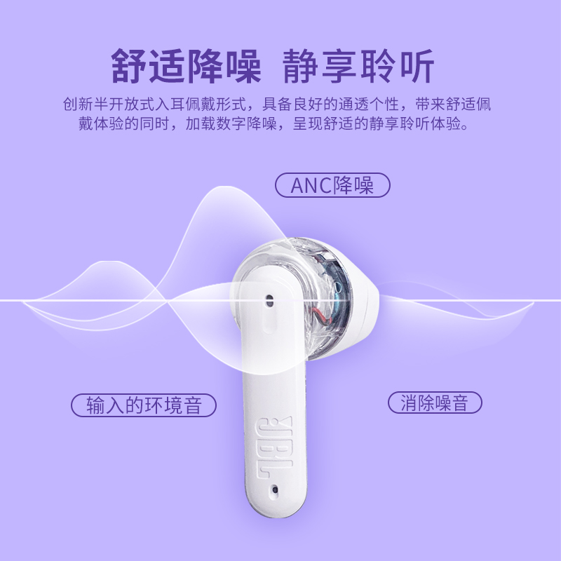 JBL TUNE FLEX小晶豆入耳式真无线蓝牙耳机 降噪游戏通话音乐耳麦 - 图1