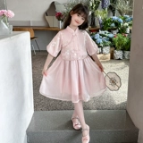 Летнее платье, детское ханьфу, юбка, китайский стиль, подходит для подростков, детская одежда