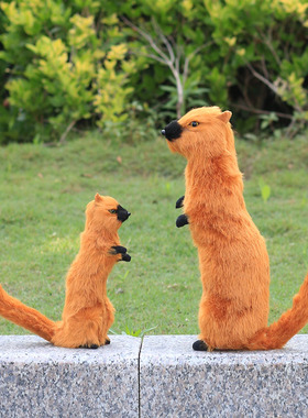 人造毛装饰桌面摆件逼真模型