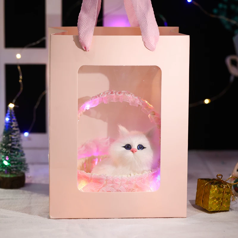 Реалистичная плюшевая игрушка, кукла, модель животного, кошка, котёнок, подарок на день рождения