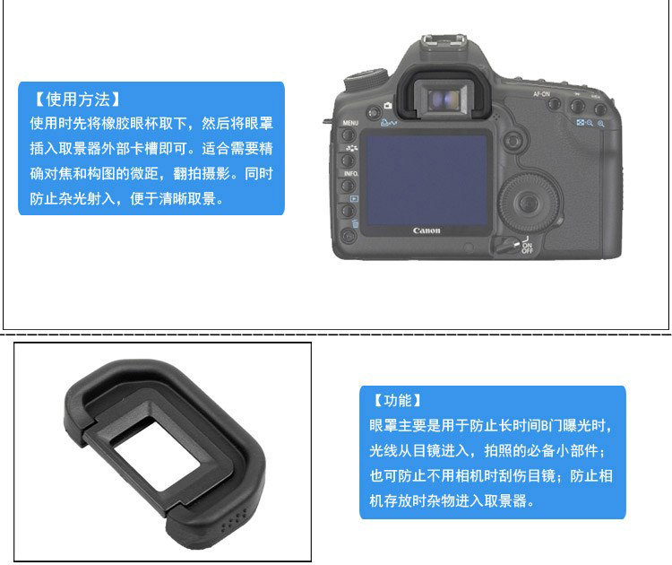 EB眼罩适用于佳能60D 70D 80D 6D 6D2 5D2相机取景器目镜保护罩-图1