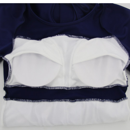 新款乳腺术后义乳专用泳衣假胸假乳房泳装连体裙式保守型温泉游泳 - 图3